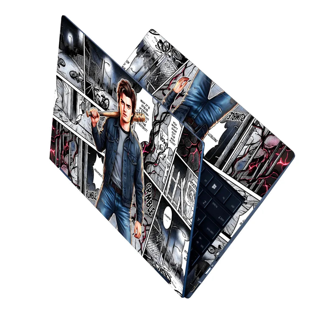Laptop Skin - Dynamic Comic Hero Dark Mood