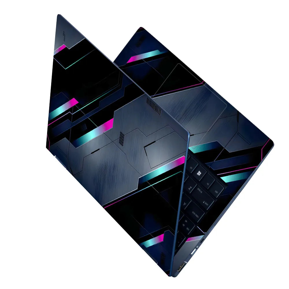 Laptop Skin - Futuristic Digital Art Neon Lines
