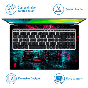 Laptop Skin - Futuristic Sports Car Neon Glow