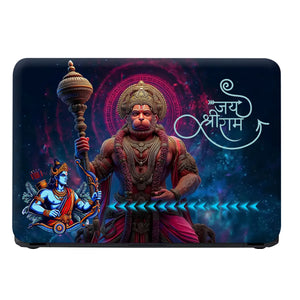 Laptop Skin - Lord Hanuman With Gada Shree Ram Artwork