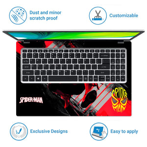 Laptop Skin - Spider-Man Action Pose Red Black Superhero
