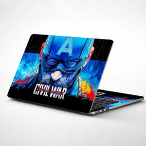 Laptop Skin - Vibrant Comic Hero Portrait Blue Tones