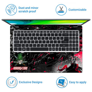 Laptop Skin - Never Settle Zoro Warrior Graffiti