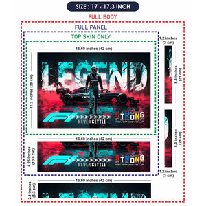 Universal Laptop Skin - Teal Red F1 Neon Racing Legend