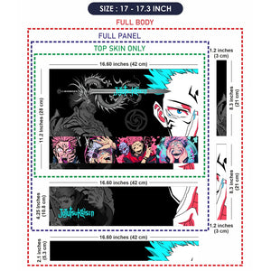Universal Laptop Skin - Black Teal Sukuna Anime Layout