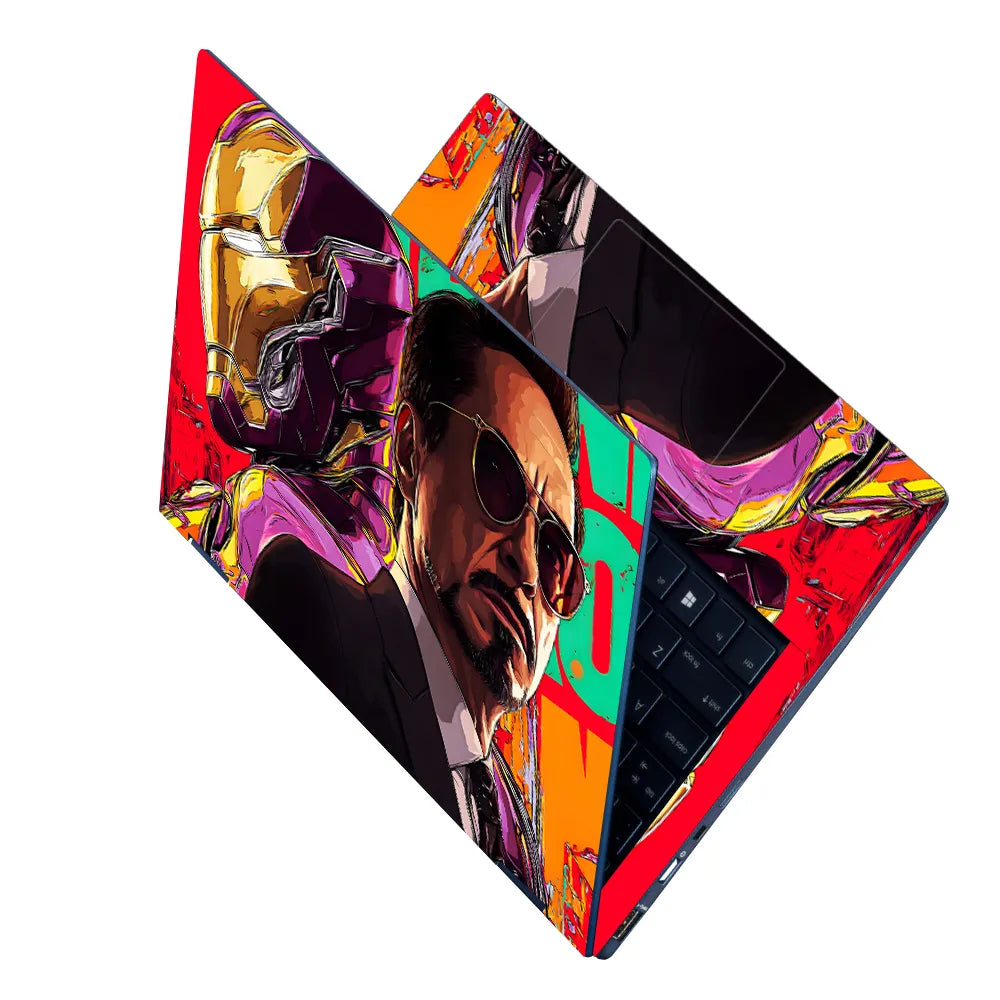 Laptop Skin - Vibrant Pop Art Heroic Portrait Red