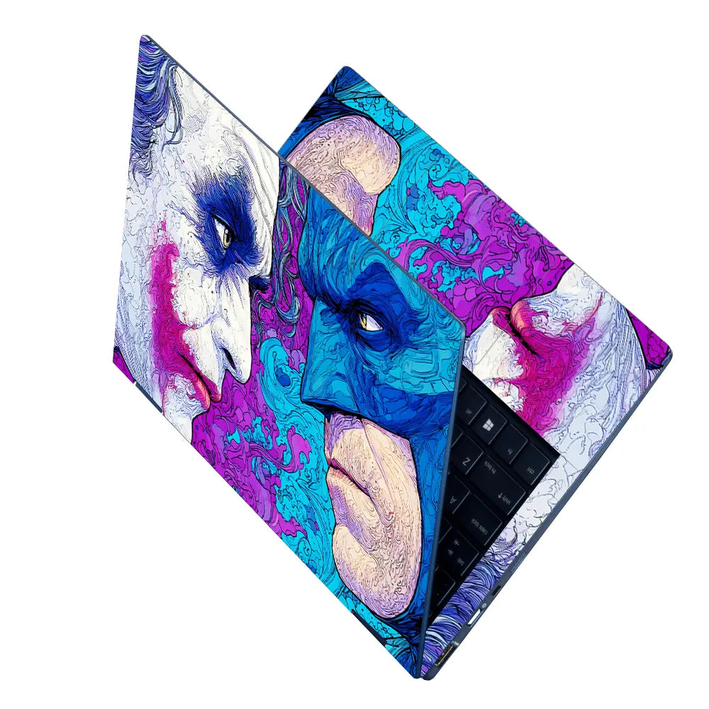 Laptop Skin - Vibrant Comic Style Hero Faceoff