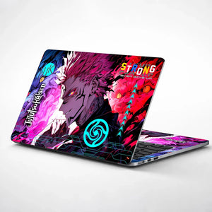 Universal Laptop Skin - Pink Blue Sukuna Demon Power Art