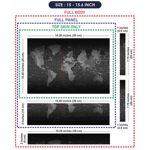 Universal Laptop Skin - World Map Black