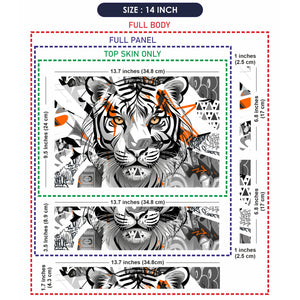 Laptop Skin - Graffiti Style Tiger Orange Black White