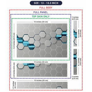 Universal Laptop Skin - Grey & Teal 3D Hexagon Tech Pattern