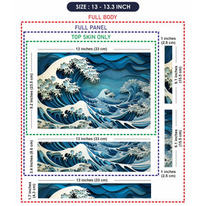 Universal Laptop Skin - Hokusai Great Wave Blue