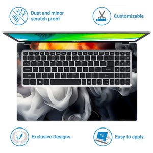 Laptop Skin - Abstract Smoke Flames Orange Black