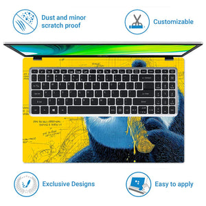 Universal Laptop Skin - Kung Fu Panda Po Yellow Pop Art