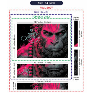 Laptop Skin - Lord Hanuman Neon Art Jai Shree Ram