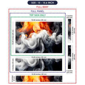 Laptop Skin - Abstract Smoke Flames Orange Black