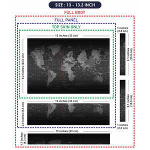 Universal Laptop Skin - World Map Black