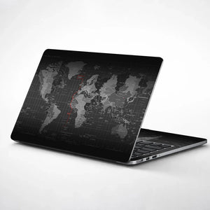 Universal Laptop Skin - World Map Black