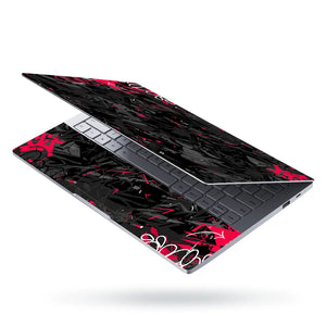 Universal Laptop Skin - Black Red Graffiti