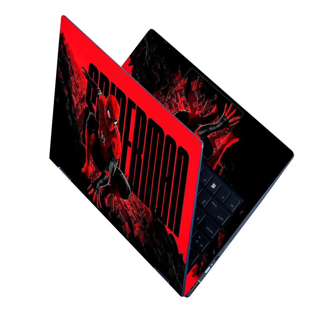 Laptop Skin - Dynamic Comic Spider Hero Red Action 1