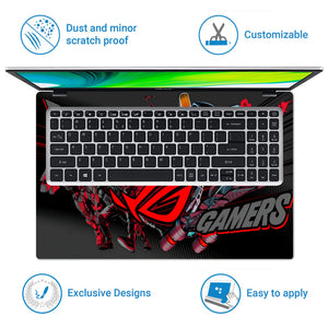 Laptop Skin - Dynamic Comic Style Gamers Red Action