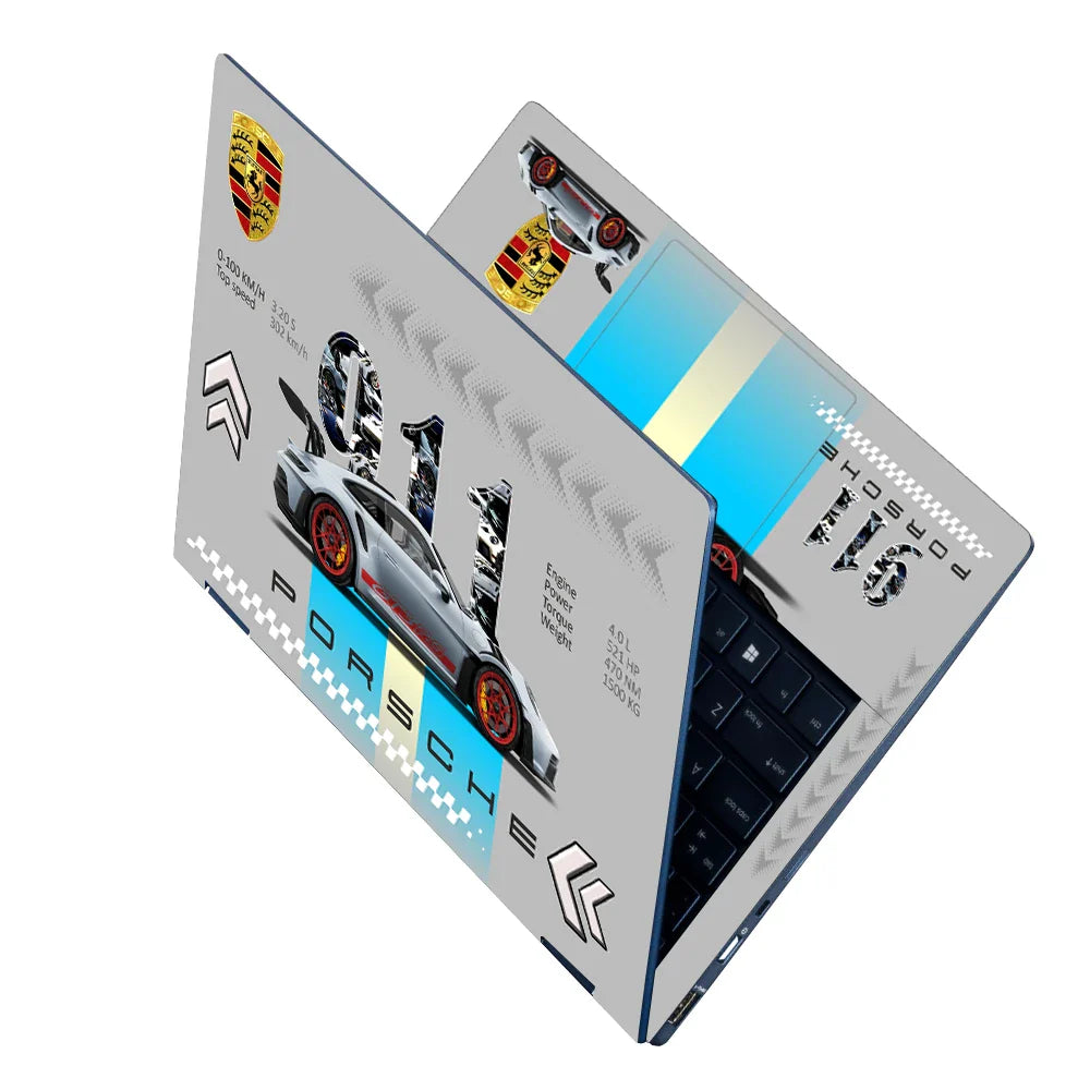 Universal Laptop Skin - Porsche 911 GT3 Grey Art