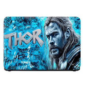 Laptop Skin - Dynamic Comic Style Thor Blue Energy