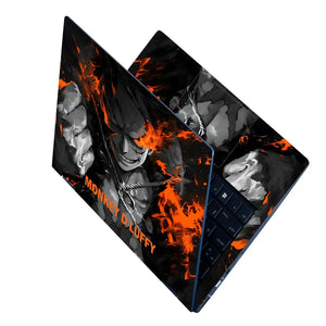 Laptop Skin - Dynamic Manga Character Fiery Contrast