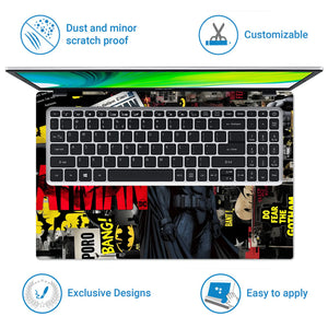 Laptop Skin - Bold Comic Batman Noir Style Artwork