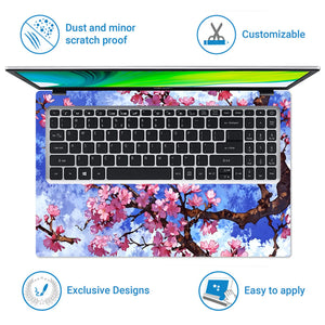 Laptop Skin - Vibrant Anime Cherry Blossom Blue Sky