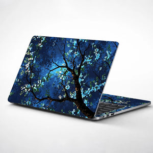 Laptop Skin - Serene Digital Floral Night Scene