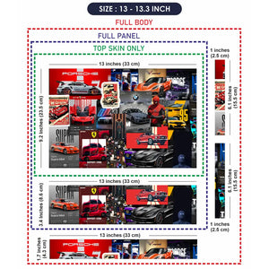 Dynamic Automotive Collage In Bold Colors Laptop Skin - View 6
