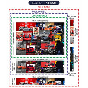 Dynamic Automotive Collage In Bold Colors Laptop Skin - View 9