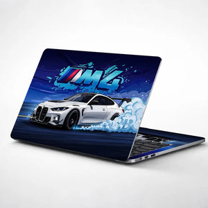Dynamic Racing Bmw M4 In Motion Laptop Skin - View 1