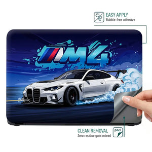 Dynamic Racing Bmw M4 In Motion Laptop Skin - View 4