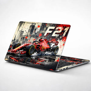 Dynamic Racing Car In Action Laptop Skin - View 1