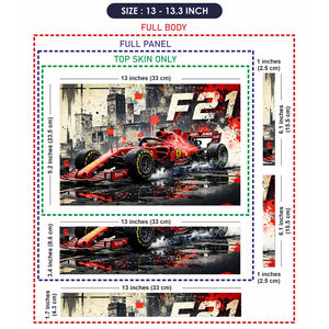Dynamic Racing Car In Action Laptop Skin - View 6
