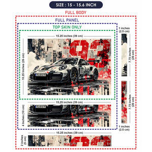 Dynamic Racing Car In Urban Style Laptop Skin - View 8