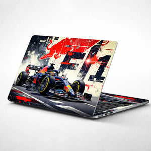 Dynamic Racing Car Red Bull F1 Laptop Skin - View 1