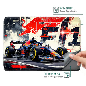 Dynamic Racing Car Red Bull F1 Laptop Skin - View 4