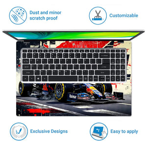 Dynamic Racing Car Red Bull F1 Laptop Skin - View 5