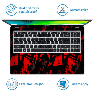 Dynamic Red And Black Abstract Energy Laptop Skin - View 5