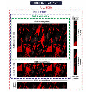 Dynamic Red And Black Abstract Energy Laptop Skin - View 8