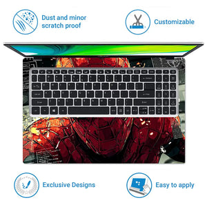 Dynamic Spider-man Action Portrait Laptop Skin - View 5