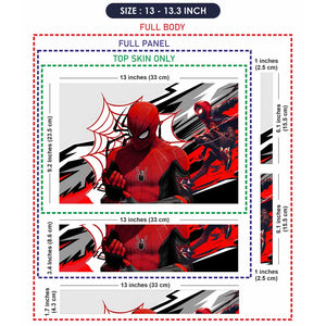 Dynamic Superhero Action Red Black White Laptop Skin - View 6