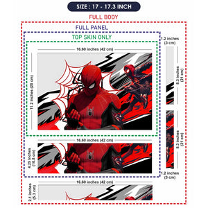 Dynamic Superhero Action Red Black White Laptop Skin - View 9