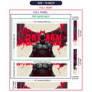 Dynamic Superhero Batman Red Swirls Laptop Skin - View 7
