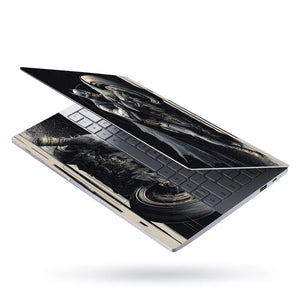 Dynamic Superhero Batman Riding Motorcycle Laptop Skin - View 3