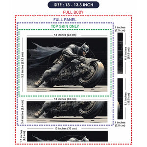 Dynamic Superhero Batman Riding Motorcycle Laptop Skin - View 6