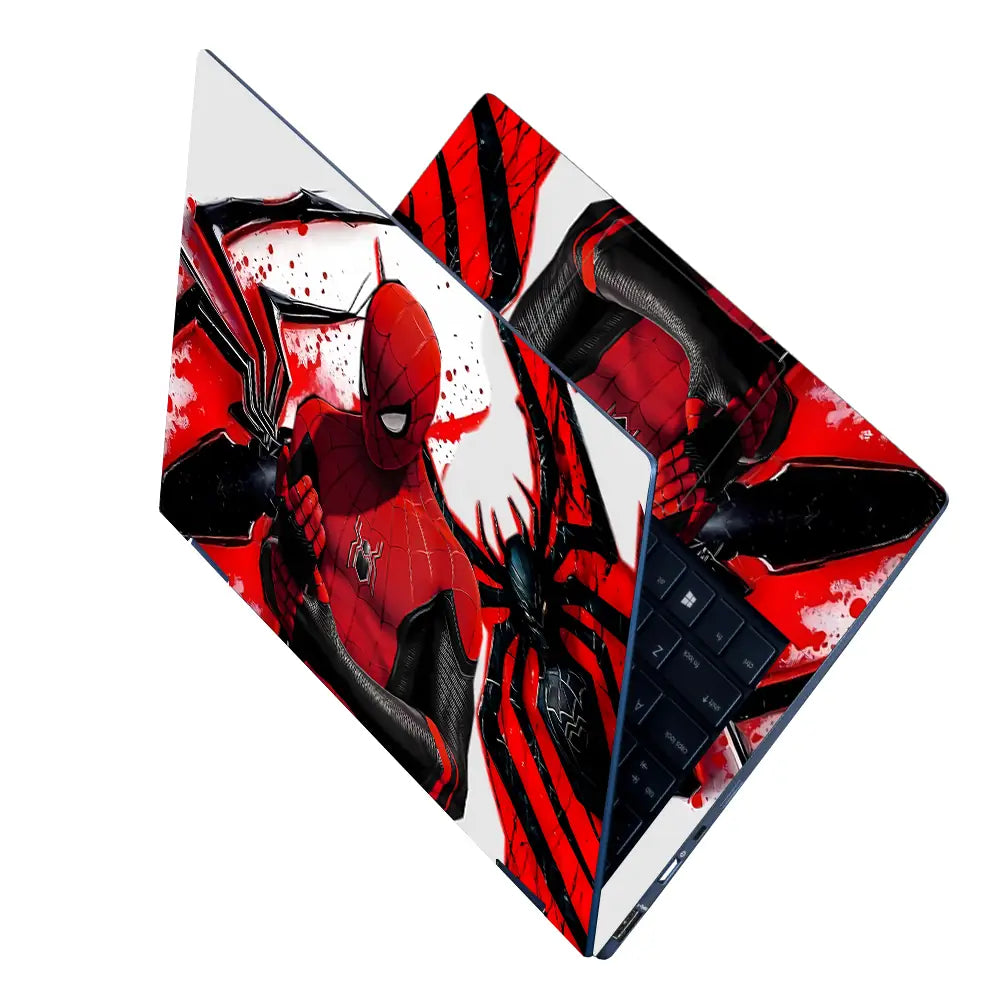 Dynamic Superhero Spider-man Red Action Laptop Skin - View 2